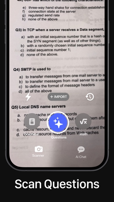 Scan Questions Camera View
